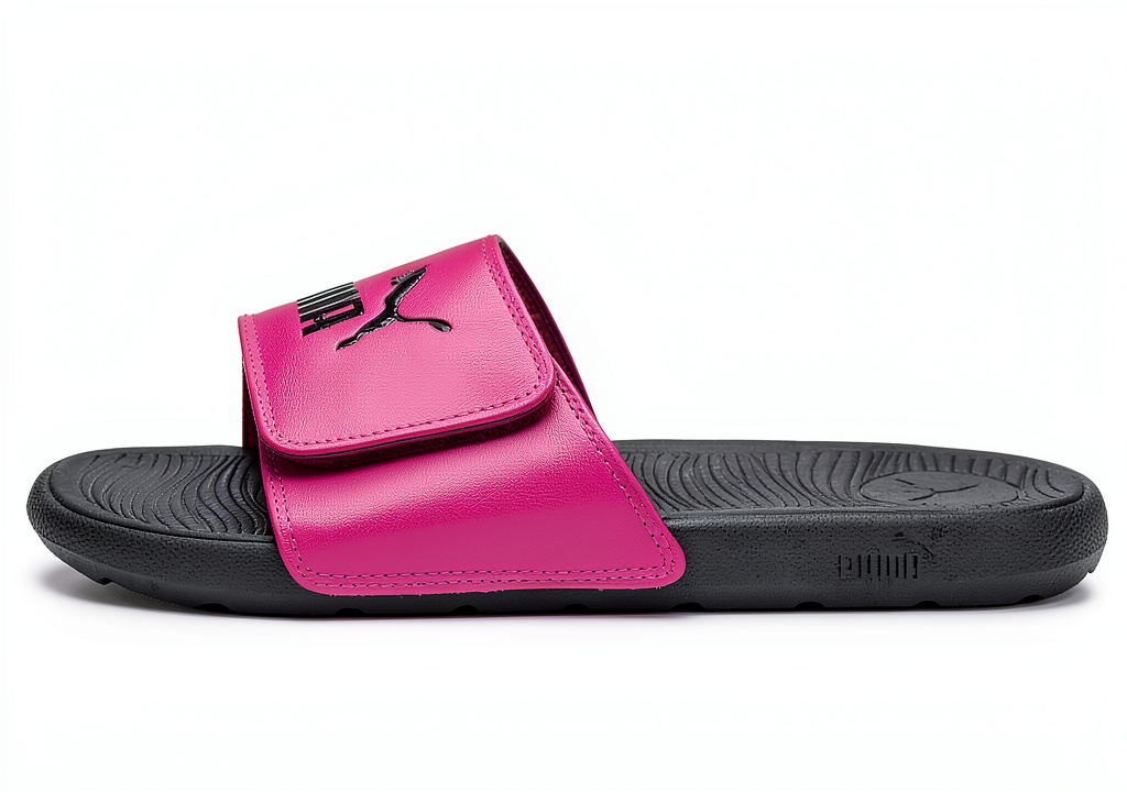 PUMA Kids Sport Sandals in Black/White color on a child's foot