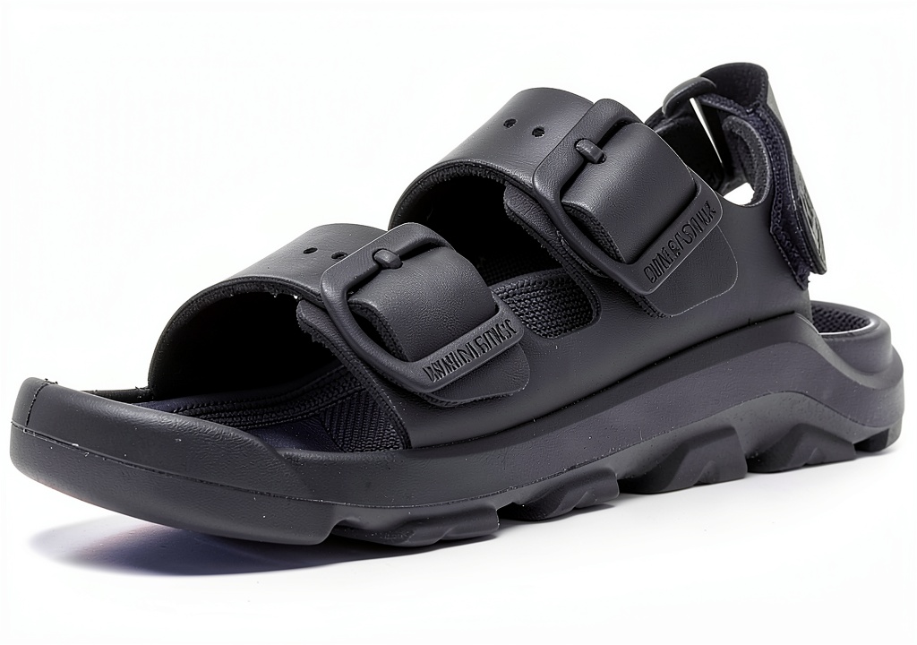Birkenstock kids sandals in black on a child's feet