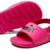 PUMA Girls Sport Sandals Leather Slip On Cushioned Footbed-4
