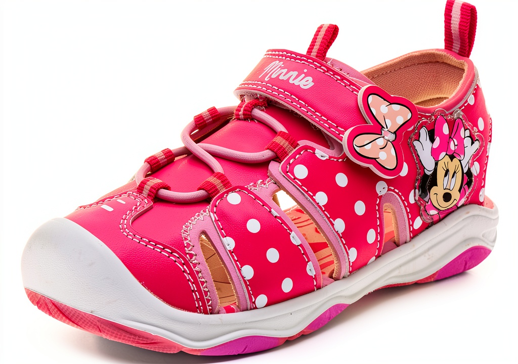 'Minnie Mouse light up water shoes on a beach'