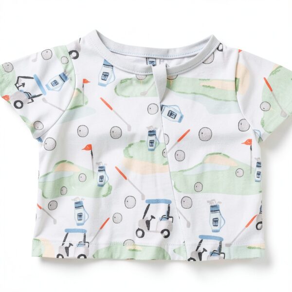 Mud Pie Baby Boys Cotton Sleeper Golf Print Zipper Front-3
