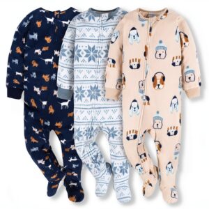 Gerber Baby Boys Blanket Sleepers Cozy Footed Pajamas-0