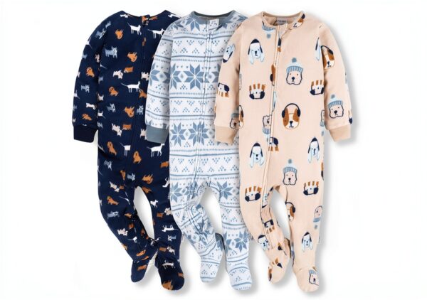 Gerber Baby Boys Blanket Sleepers Cozy Footed Pajamas-0