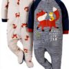 Gerber Baby Boys Sleep n Play Fox Print Zipper Outfits-0