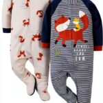 Gerber Baby Boys Sleep n Play Fox Print Zipper Pajamas-0