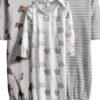 Carters Baby Sleep Gowns Neutral Colors Easy Dressing-0