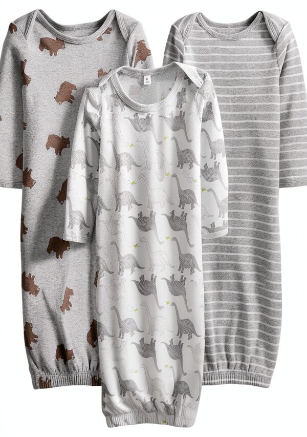 Carters Baby Sleep Gowns Neutral Colors Easy Dressing-0