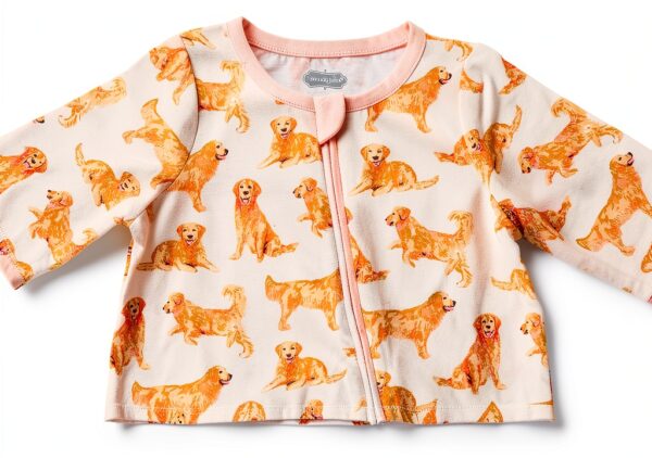 Golden Retriever Baby Sleeper Mud Pie Cotton Spandex Footed-1