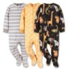 Gerber Baby Blanket Sleepers Cozy Footed Pajamas Safari-0