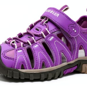 Kids Sport Sandals Mesh Fabric Cushioned Footbed Hook Loop-0