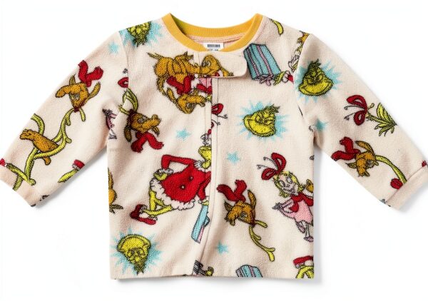 Grinch Baby Sleeper 100 Polyester Fleece Zipper Guard-4