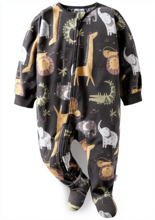 Gerber Baby Blanket Sleepers Cozy Footed Pajamas Safari-1