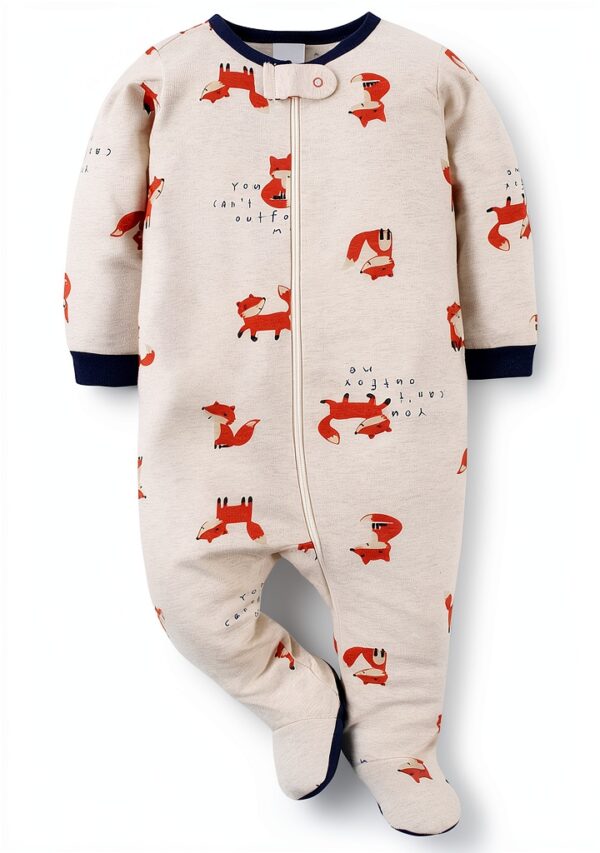 Gerber Baby Boys Sleep n Play Fox Print Zipper Pajamas-2