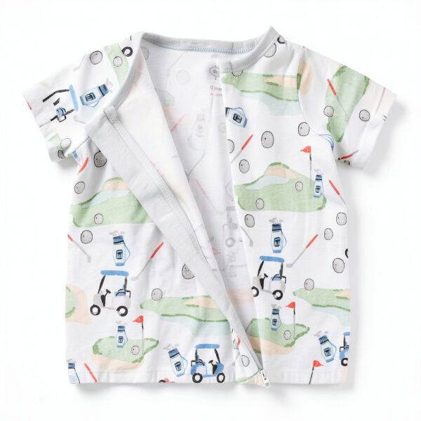 Mud Pie Baby Boys Cotton Sleeper Golf Print Zipper Front-1