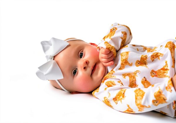 Golden Retriever Baby Sleeper Mud Pie Cotton Spandex Footed-5