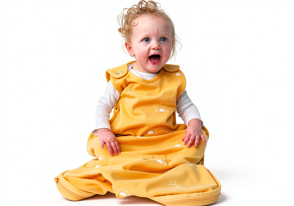 Woolino baby sleep sack showing merino wool lining and organic cotton outer