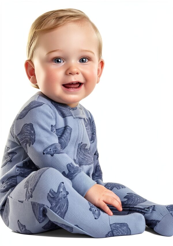 Carters Baby Boys Footed Pajamas Thermal Fabric Zipper-4