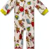 Grinch Baby Sleeper 100 Polyester Fleece Zipper Guard-0