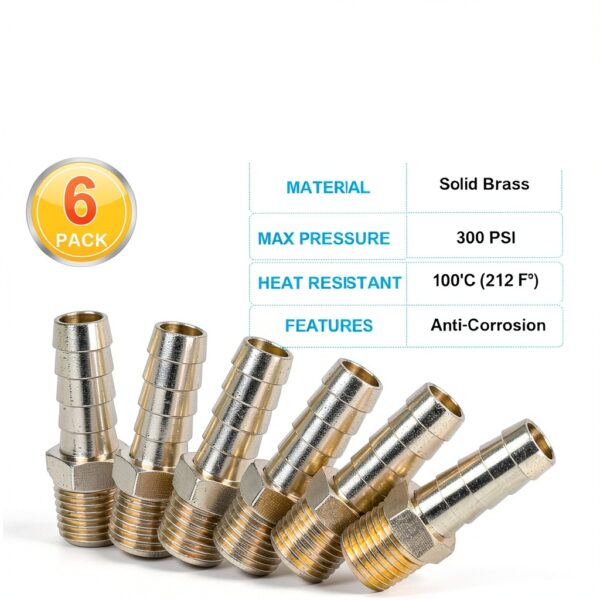 Brass Hose Fittings Dmikcav Barb NPT Industrial Plumbing-4