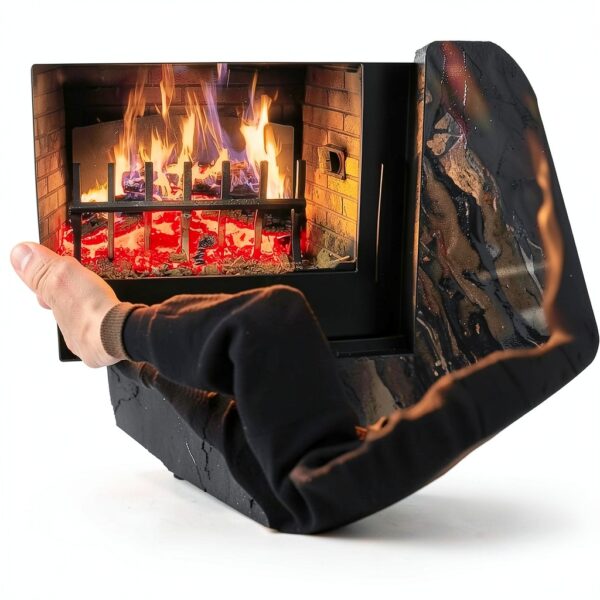 Grate Wall of Fire Fireplace Back Plate-6