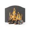 SRIWATANA Iron Fireplace Back Plate 22in Black-2