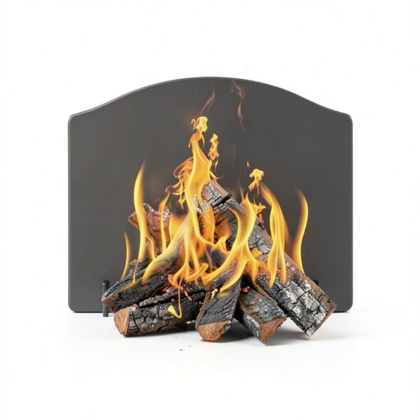 SRIWATANA Iron Fireplace Back Plate 22in Black-2