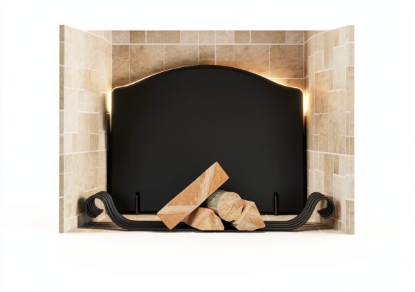 SRIWATANA Iron Fireplace Back Plate 22in Black-4