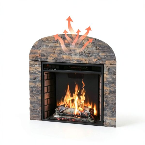 Cast Iron Fireplace Back Plate SIMOND STORE Black-4
