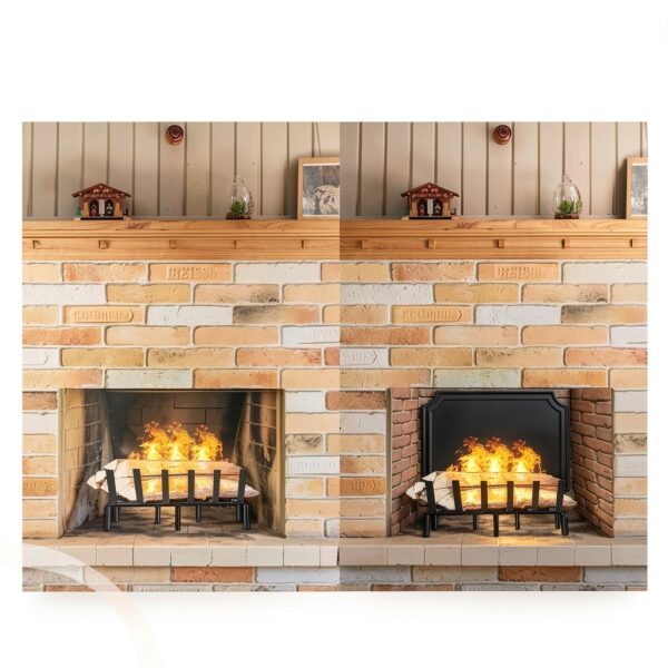 Cast Iron Fireplace Back Plate SIMOND STORE Black-3