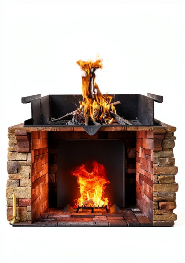 Stainless Steel Fireplace Back Plate Permade Modern-4