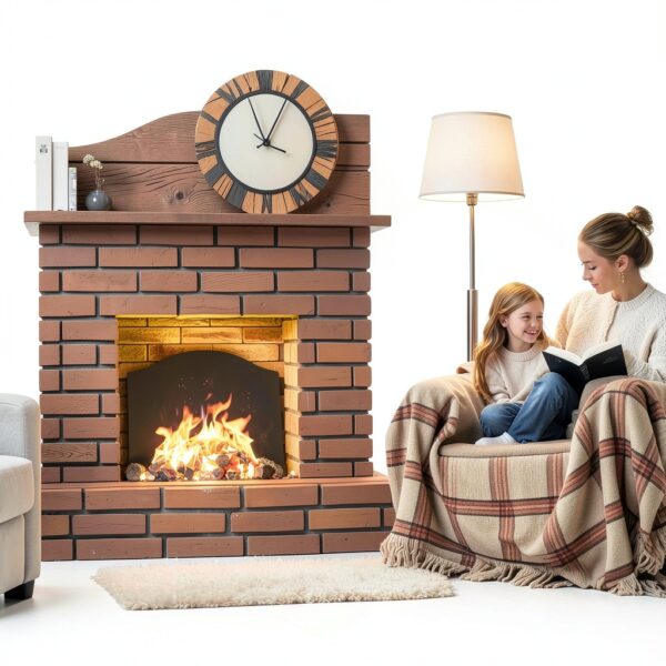 SRIWATANA Iron Fireplace Back Plate 22in Black-7