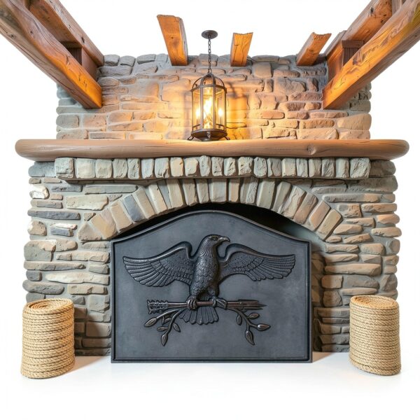Oakestry Cast Iron Fireplace Back Plate-1