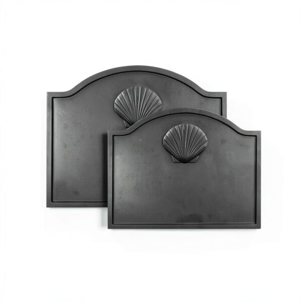 Cast Iron Fireplace Backplate Minuteman Black-2