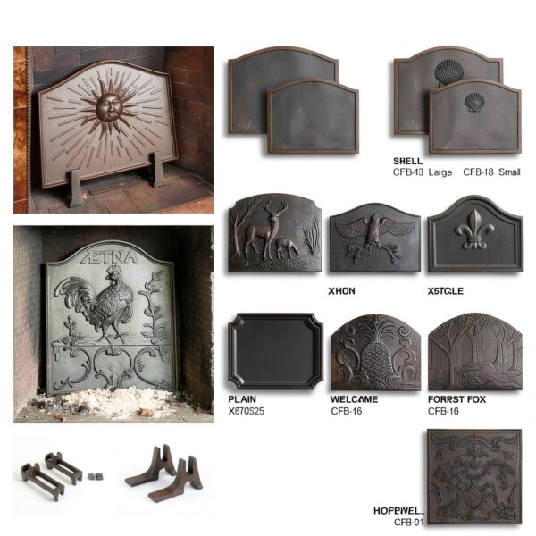 Cast Iron Fireplace Backplate Minuteman Black-3