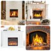 SRIWATANA Iron Fireplace Back Plate 22in Black-8