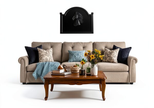Fireplace Back Plate G GOOD GAIN Cast Iron Black 19.5" x 16.2" Modern-3