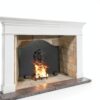 Permade Lion Iron Fireplace Back Plate 19.5in Powder Coated-3