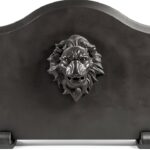 Permade Lion Iron Fireplace Back Plate 19.5in Powder Coated-0