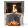 Fireplace Back Plate G GOOD GAIN Cast Iron Black 19.5" x 16.2" Modern-6