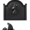 Fireplace Back Plate G GOOD GAIN Cast Iron Black 19.5" x 16.2" Modern-2