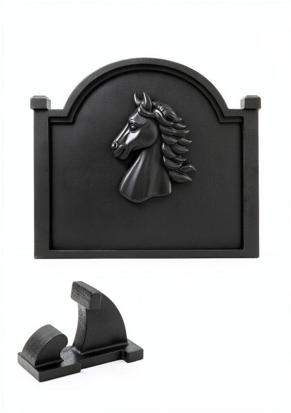 Fireplace Back Plate G GOOD GAIN Cast Iron Black 19.5" x 16.2" Modern-2
