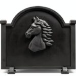 Fireplace Back Plate G GOOD GAIN Cast Iron Black 19.5" x 16.2" Modern-0