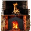 Permade Lion Iron Fireplace Back Plate 19.5in Powder Coated-4