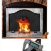Permade Lion Iron Fireplace Back Plate 19.5in Powder Coated-1