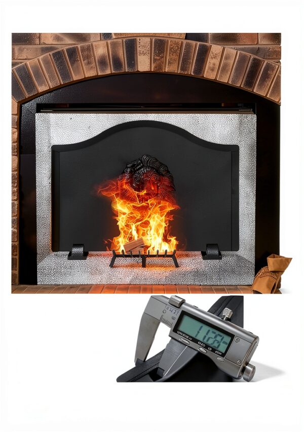 Permade Lion Iron Fireplace Back Plate 19.5in Powder Coated-1