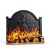 Fireplace Back Plate G GOOD GAIN Cast Iron Black 19.5" x 16.2" Modern-5