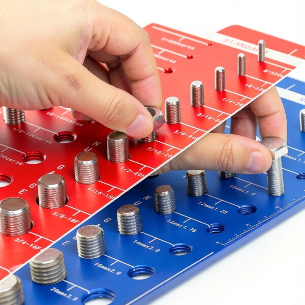 Nut and Bolt Thread Checker by Clonivent - 44 Size Aluminum Gauge-3