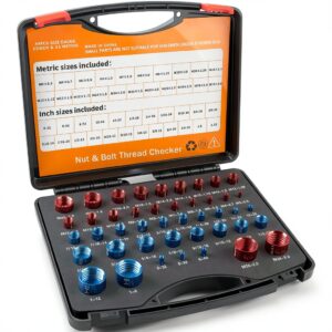 Nut and Bolt Thread Checker 44PCS by ReeMoo Stainless Steel Thread-0