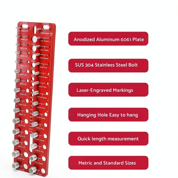 Thread Checker 49 Set by Esdabem Aluminum Tool for Standard & Metric-2