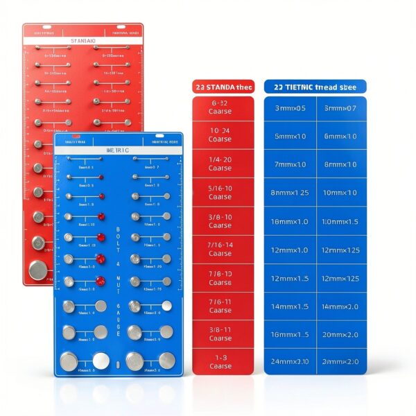 Nut and Bolt Thread Checker by Clonivent - 44 Size Aluminum Gauge-1